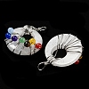 Chakra Natural Quartz Crystal Flat Round Pendants G-Z033-06P-05-2