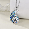 Ocean 304 Stainless Steel & Natural Paua Shell Conch Shell Shaped Pendant Necklaces for Women WGFD092-01-1