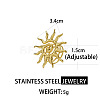 Sun 304 Stainless Steel Cuff Rings FS-WG7BC9E-01-3