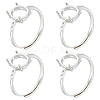 4Pcs Adjustable Brass Solitaire Ring Settings KK-BBC0011-85-1