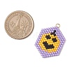 Hallowen Theme Glass Seed Beaded Pendants PALLOY-MZ00873-05-2