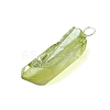 Electroplated Natural Quartz Crystal Pendants PALLOY-JF02797-4