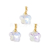 AB Color Plated Glass Pendants PALLOY-JF04596-01-1