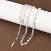 4MM Brass Textured Rolo Chain Necklaces for Men Women NJEW-L012-05S-1