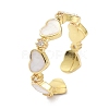 Heart Real 18K Gold Plated Cuff Rings for Girl Women Gift ZIRC-C021-05G-4