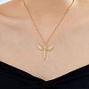 Brass Clear Cubic Zirconia 3D Cute Wing Sword Pendant Necklaces for Daily Wear GF5627-1-1