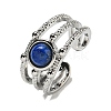 Natural Lapis Lazuli Adjustable Rings RJEW-K269-10P-08-2