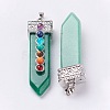 Natural Green Aventurine with Synthetic & Natural Mixed Stone Chakra Big Pendants G-E415-A10-2