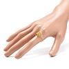 Round Natural Gemstone Braided Finger Ring RJEW-JR00496-3