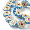 Handmade Porcelain Flower Beads Strands PORC-G006-14A-3