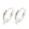 Brass Micro Pave Clear Cubic Zirconia Hoop Earring Findings KK-H532-14A-S-1