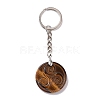 Natural Tiger Eye Triskele/Triskelion Pendant Keychain KEYC-A031-01P-03-2