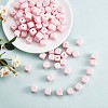 20Pcs Pink Cube Letter Silicone Beads 12x12x12mm Square Dice Alphabet Beads with 2mm Hole Spacer Loose Letter Beads for Bracelet Necklace Jewelry Making JX435Y-1