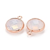 Brass Glass Charms KK-C228-01RG-3