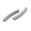 Textured 304 Stainless Steel Tube Beads STAS-P319-41P-3