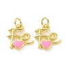 Rack Plating Brass Enamel Charms KK-C008-18G-03-2