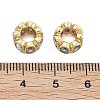 Brass Micro Pave Clear Cubic Zirconia European Beads KK-Q006-45G-3