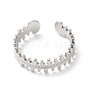 304 Stainless Steel Zipper Shape Open Cuff Ring for Women RJEW-K245-36P-1