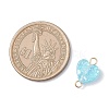 Transparent Resin Heart Links Connector Charms PALLOY-JF04449-01-2