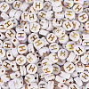 500Pcs Plating Acrylic Beads PACR-TADJ0001-01H-2
