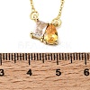Brass Pave Cubic Zirconia Rectangle & Teardrop Pendant Cable Chain Necklaces KK-CBAB173-05G-01-5