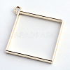 Rack Plating Alloy Rhombus Open Back Bezel Pendants PALLOY-S047-22E-FF-2