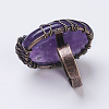 Natural & Synthetic Mixed Stone Adjustable Finger Ring RJEW-E436-03-4