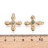 Natural Gray Aventurine & 304 Stainless Steel Cross Pendants STAS-H221-01G-01-3