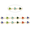 Heart Handmade Brass Glass Link Chains CHC-M024-04G-04-2