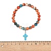 Unisex Synthetic Mixed Stone Bracelets BJEW-JB13626-4