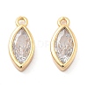 Brass Micro Pave Clear Cubic Zirconia Charms KK-G516-27G-1