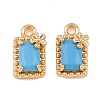 Brass Pave Deep Sky Blue Cubic Zirconia Charms CU-CBA804C-19G-1