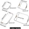 2Pcs 2 Style Aluminium Purse Handle Frame FIND-CA0003-24A-2