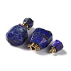 Natural Lapis Lazuli Faceted Perfume Bottle Pendants G-A026-11B-2