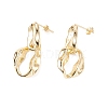 Rack Plating Brass Twisted Oval Dangle Stud Earrings for Women EJEW-C029-05G-1