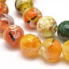 Dyed Natural Agate Faceted Round Beads Strands X-G-E268-09-2