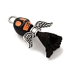 Opaque Black Acrylic Pendants PALLOY-JF04414-3