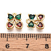 Brass Micro Pave Cubic Zirconia Charms X-KK-N261-94A-G-3