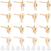 16Pcs Brass Micro Pave Clear Cubic Zirconia Stud Earring Findings MAK-BBC0001-19B-7