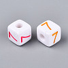 Opaque Acrylic European Large Hole Beads SACR-N020-01A-08-3