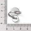 304 Stainless Steel Open Cuff Ring Findings STAS-E124-05H-P-4