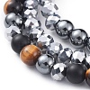 Electroplate Glass Beads Stretch Bracelets Sets BJEW-JB04652-01-2