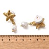304 Stainless Steel Plastic Pearl Dangle Stud Earrings EJEW-G422-01G-01-3