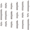 96Pcs 6 Size 304 Stainless Steel Slide On End Clasp Tubes STAS-SC0007-72-1