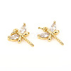 Brass Micro Pave Cubic Zirconia Charms ZIRC-L096-06G-1