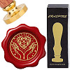 Brass Wax Seal Stamps with Wood Handle AJEW-WH0412-0147-1