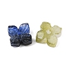Baking Paint and Golden Metal Enlaced Glass Beads DGLA-T004-15M-2