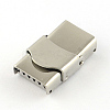 Tarnish Resistant Smooth Surface 201 Stainless Steel Watch Band Clasps X-STAS-R063-79-2