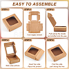 Kraft Paper Gift Box with Visible Window CON-WH0088-74B-4