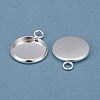 304 Stainless Steel Pendant Cabochon Settings X-STAS-F191-14S-C-2